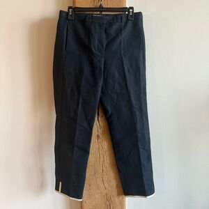 ‘S MaxMara Linen/Cotton Blend Straight Leg Pants - Black Sz 6